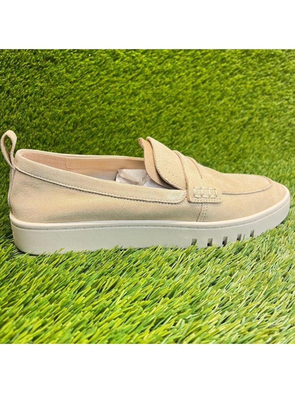 Vionic Chantel Womens Size 8.5 Light Gold Casual Suede Slip-On Loafers Shoes